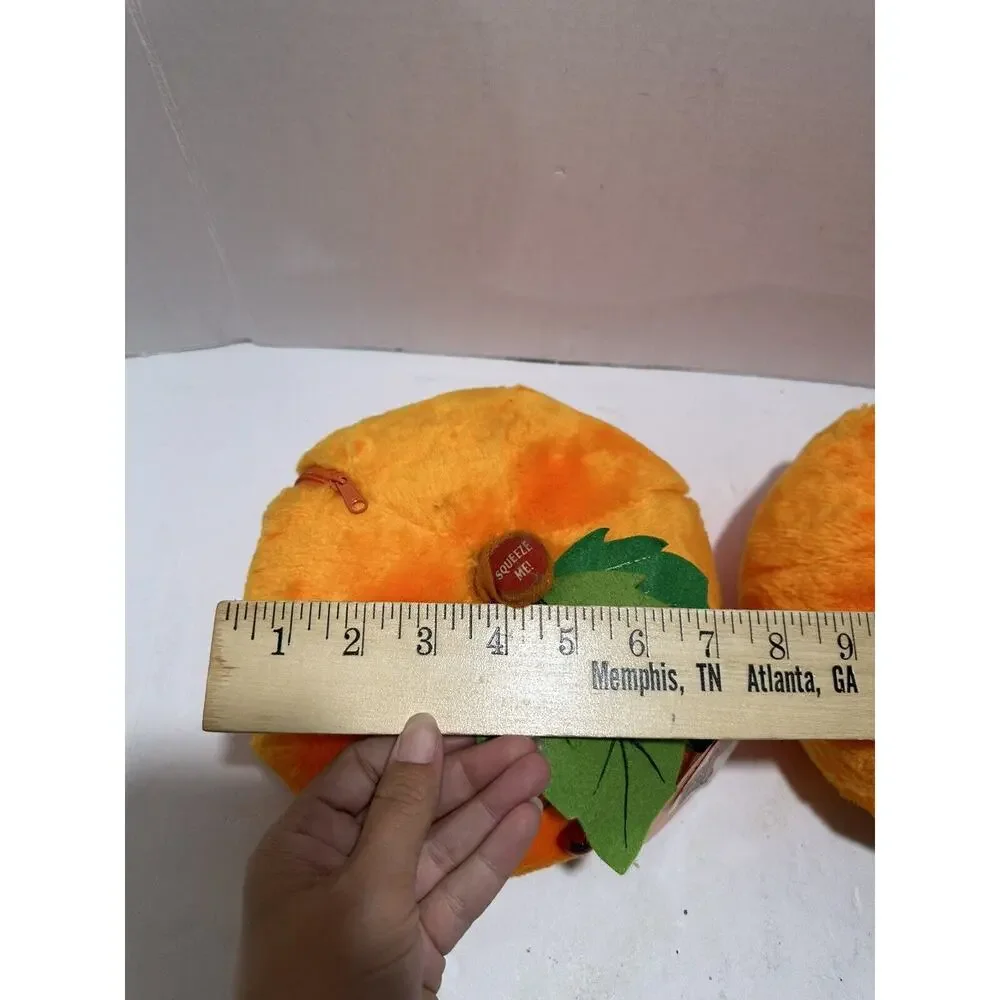 Lot Of 2 Plush Halloween Scarer Jack-o-Lantern Pumpkin Noise Scary Sound VTG Tag